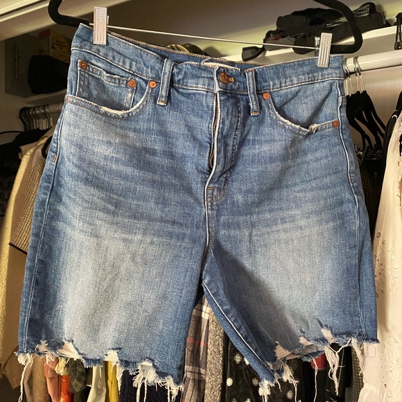 [Madewell] High Waist Mid Length Denim Shorts - Picture 2 of 12